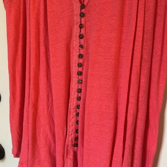 Free People Highland Smocked Shoulder Top Pink Size medium - Picture 4 of 7